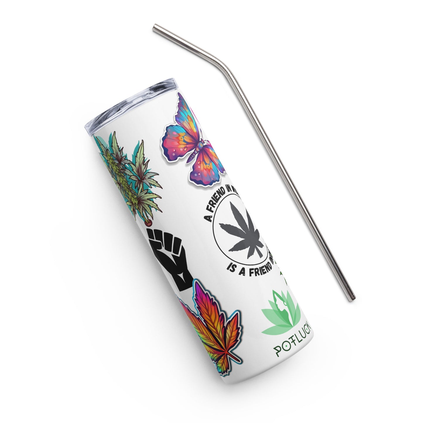 Cannabis Sticker Collage Tumbler