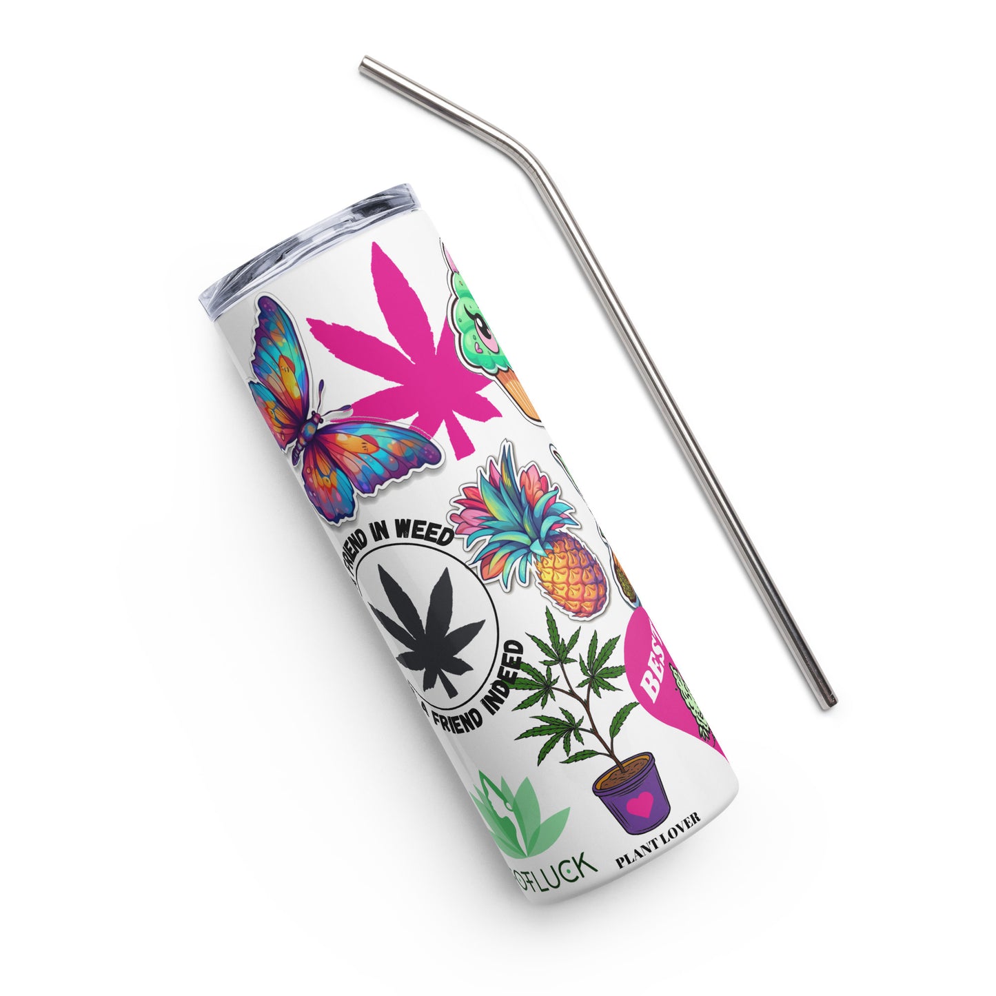 Cannabis Sticker Collage Tumbler