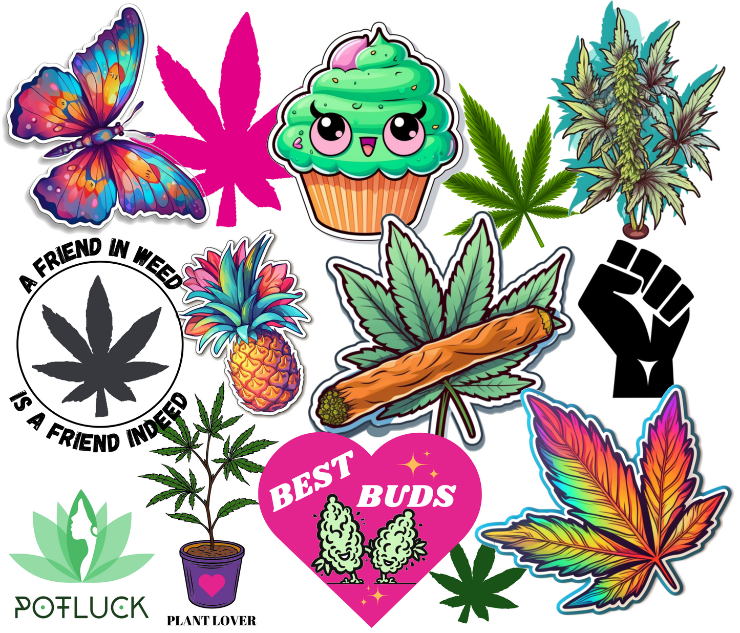 Cannabis Sticker Collage Tumbler