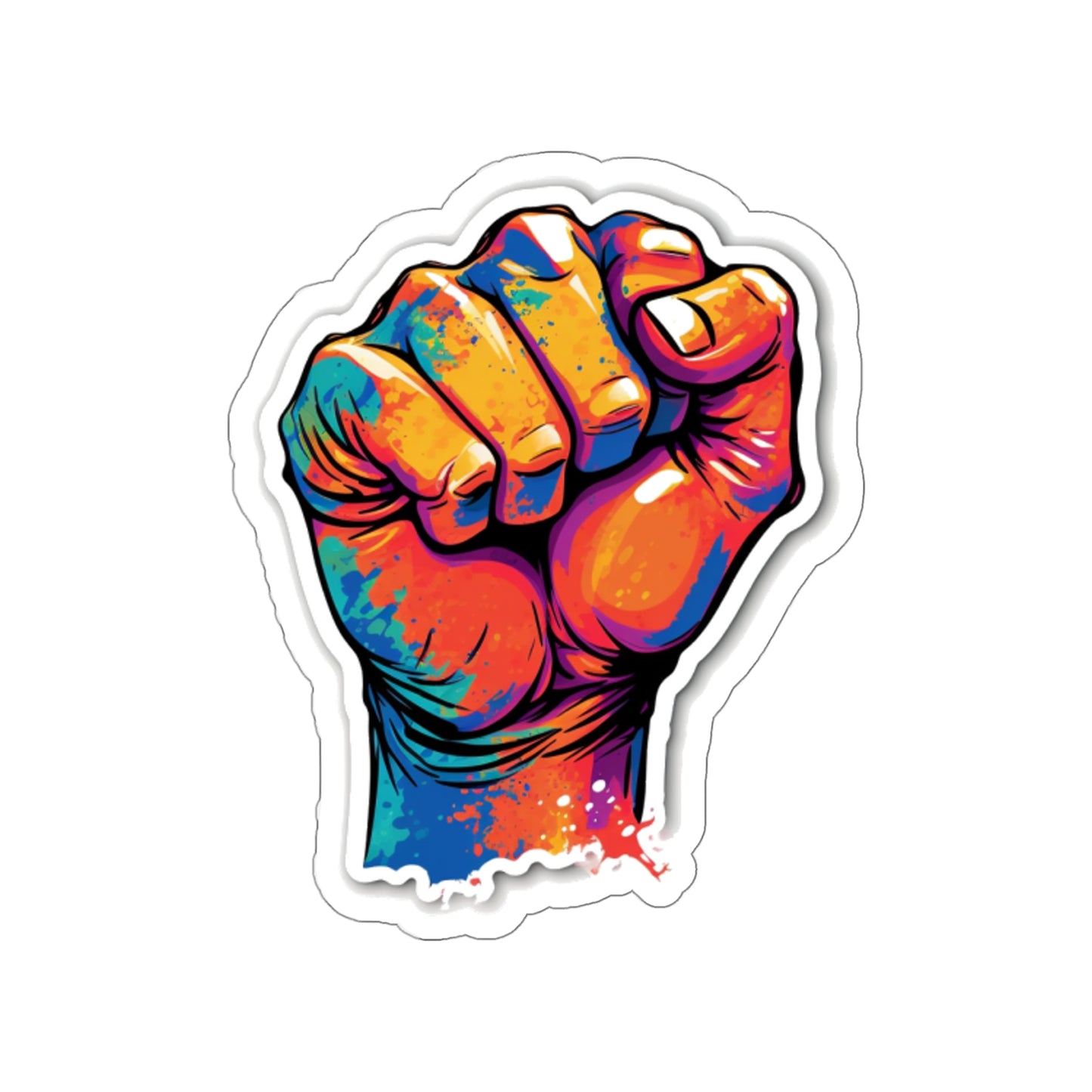 Colorful Power Fist Sticker - Pop Art Style
