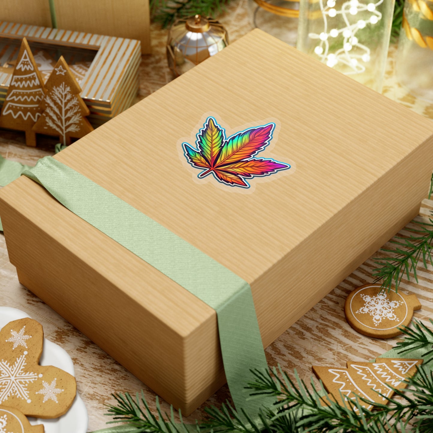 Colorful Cannabis Leaf Sticker