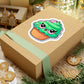 Psychedelic Cupcake Sticker - Vibrant Green with Pink Eyes - Cannabis Inspired