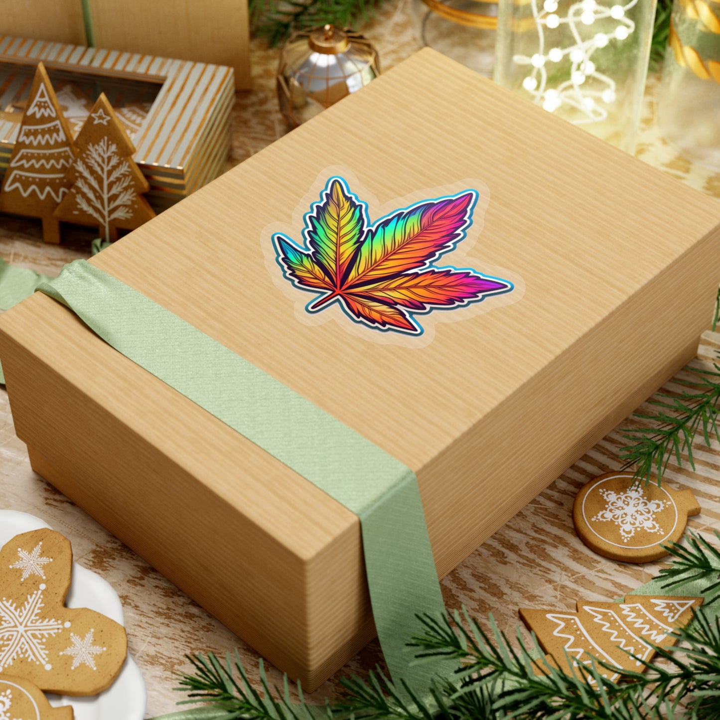 Colorful Cannabis Leaf Sticker