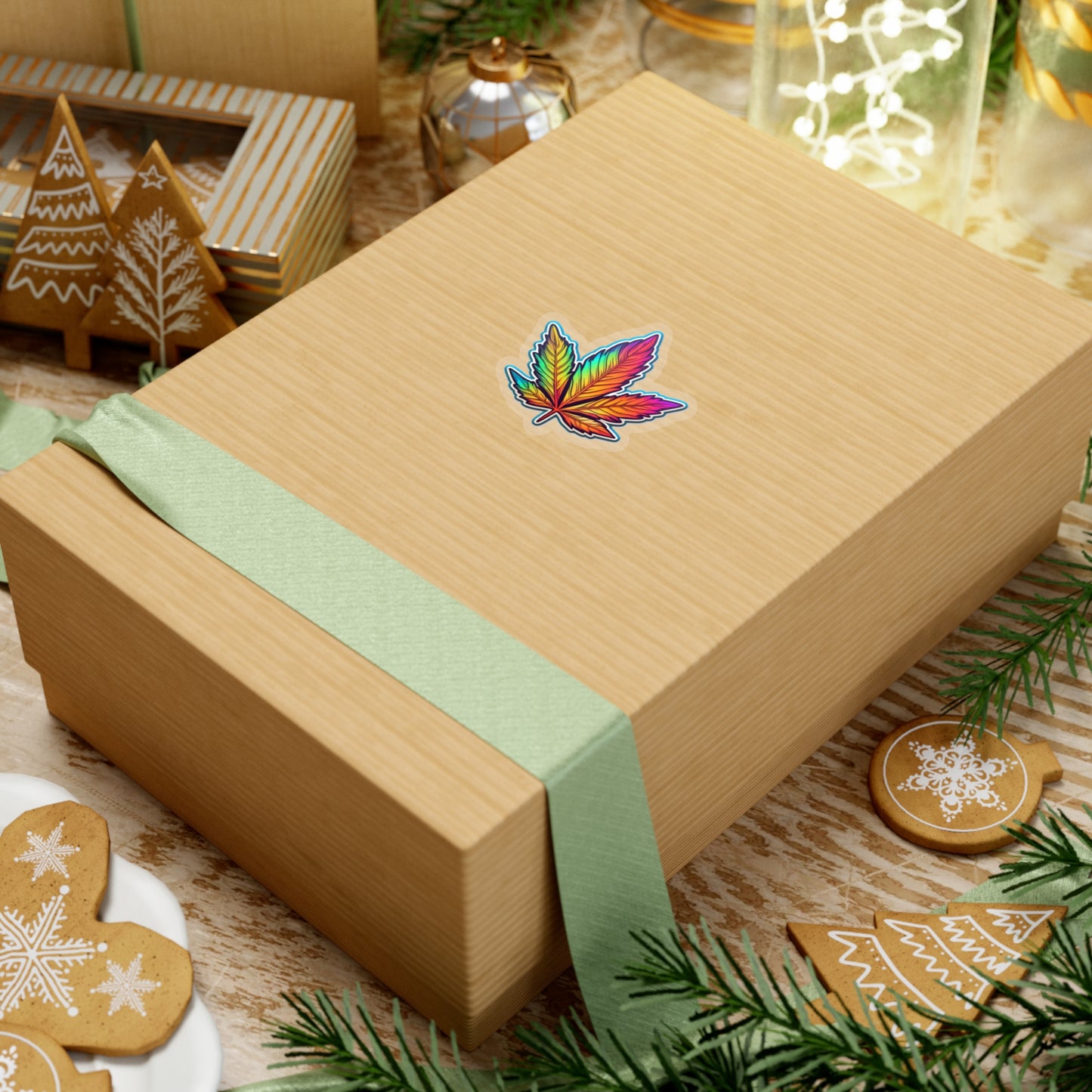 Colorful Cannabis Leaf Sticker