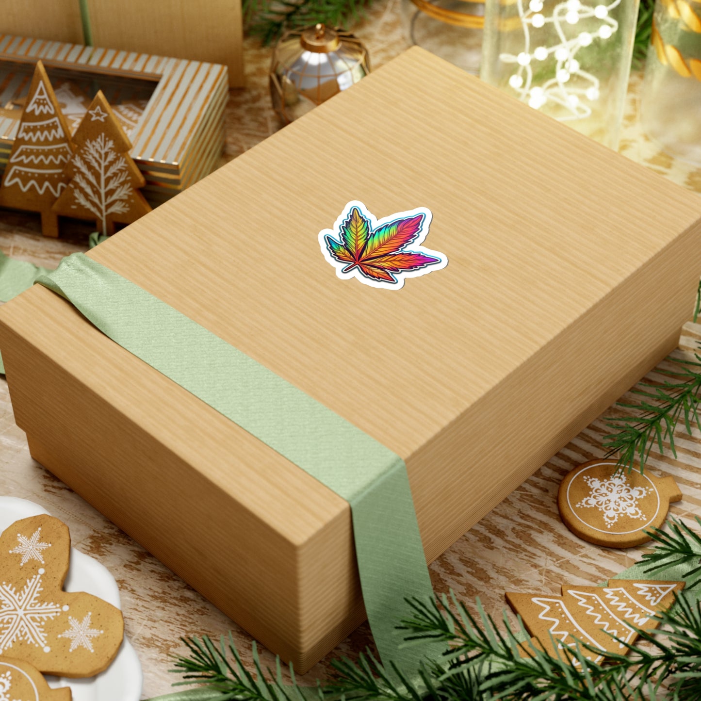 Colorful Cannabis Leaf Sticker