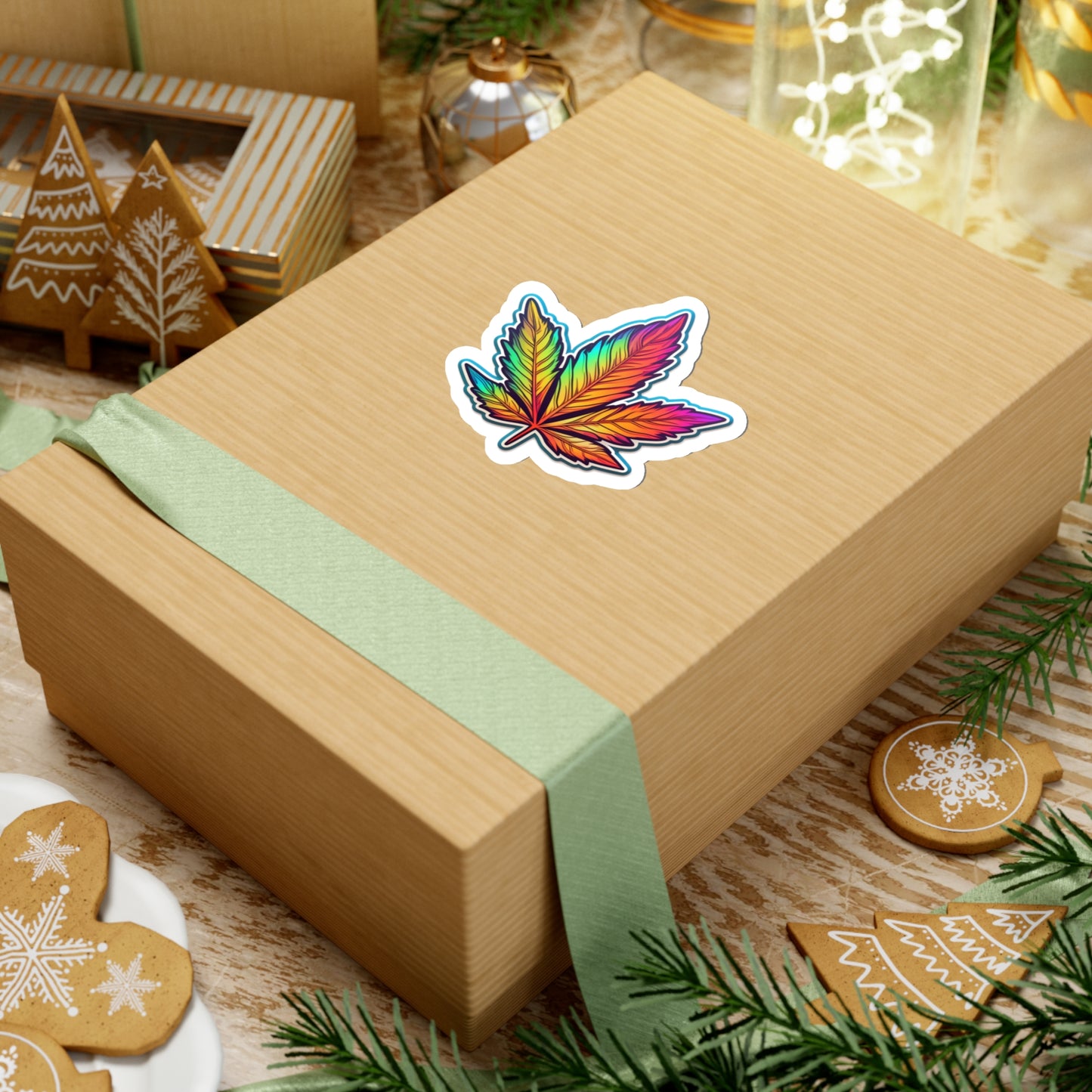 Colorful Cannabis Leaf Sticker