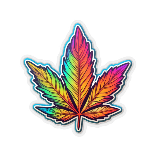 Colorful Cannabis Leaf Sticker