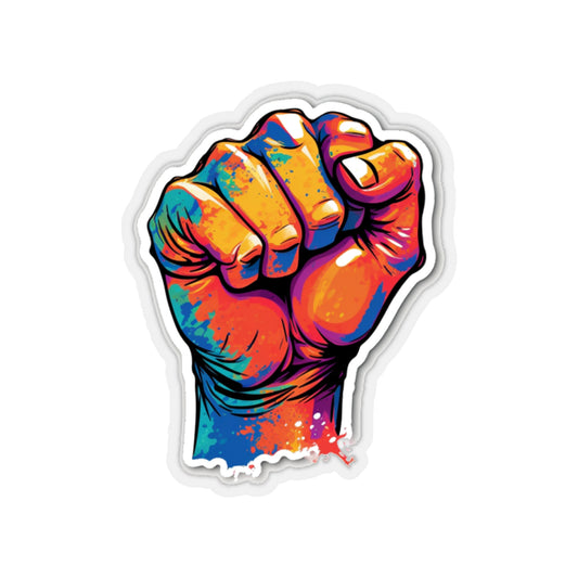 Colorful Power Fist Sticker - Pop Art Style
